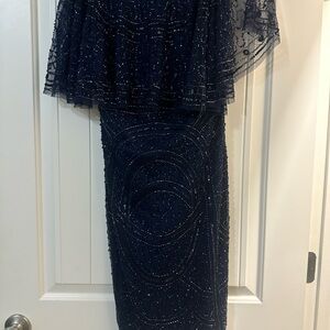 Adrianna Papell Midnight Beaded Gown